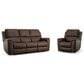 Flexsteel Henry 2-Piece Power Reclining Sofa and Recliner in Burnt Umber Brown, , large