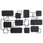 Maple and Jade 26" x 45" Metal Geometric Overlapping Rectangular Wall Mirror in Matte Black, , large