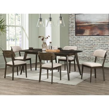 New Heritage Design Rex 7-Piece Rectangular Dining Set in Walnut Brown, , large