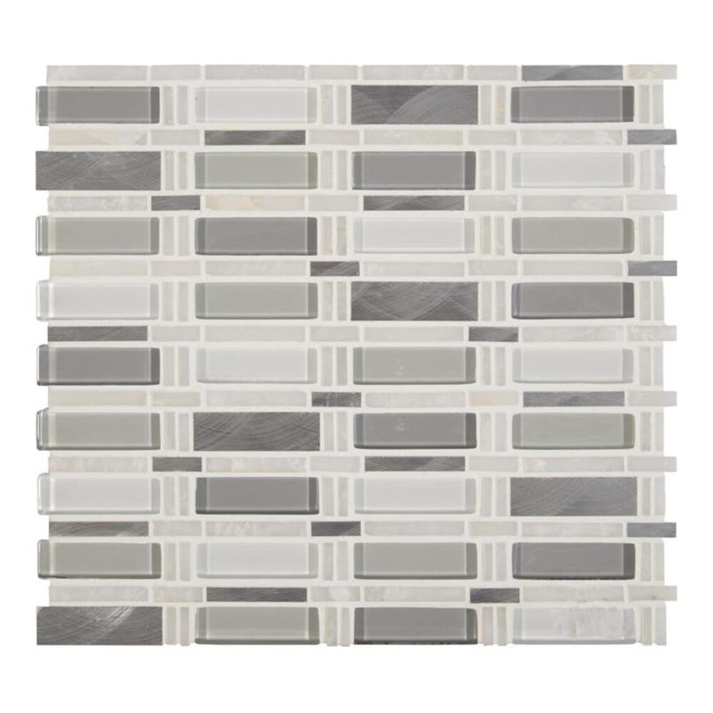 MS International Icelandic Blend 12" x 12" Glass and Stone Mix Mosaic Sheet, , large