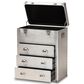Baxton Studio Serge 3-Drawer Accent Storage Cabinet in Silver, , large