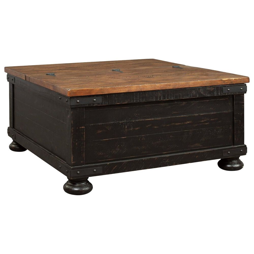 Ashley Valebeck Square Lift Top Coffee Table in Black and Brown, , large