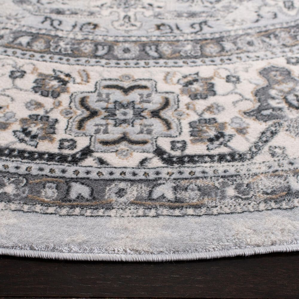Safavieh Isabella 6&#39;7&quot; Round Dark Grey and Cream Area Rug, , large