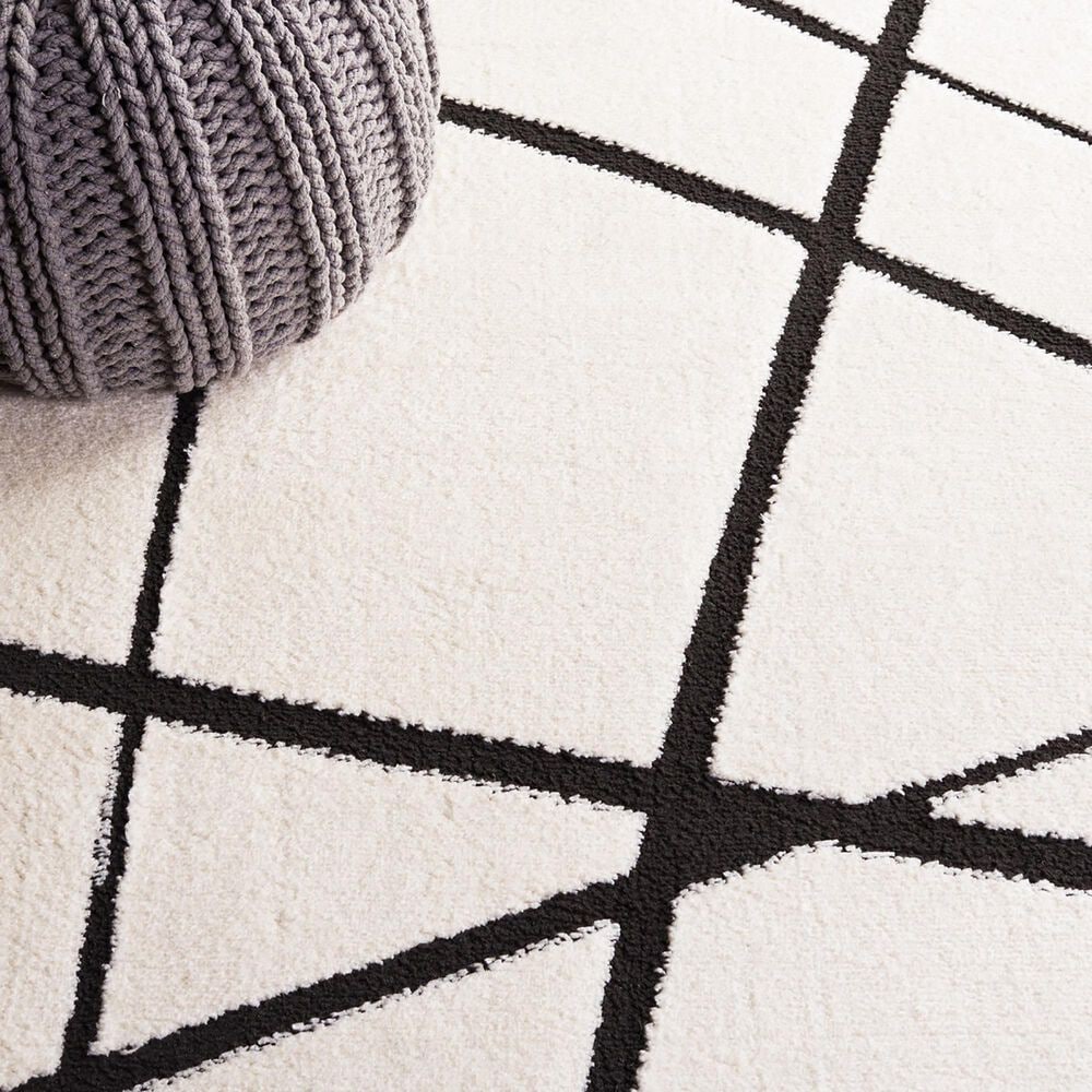 Safavieh Melody MEL120A 5&#39;3&quot; x 7&#39;6&quot; Ivory and Black Area Rug, , large