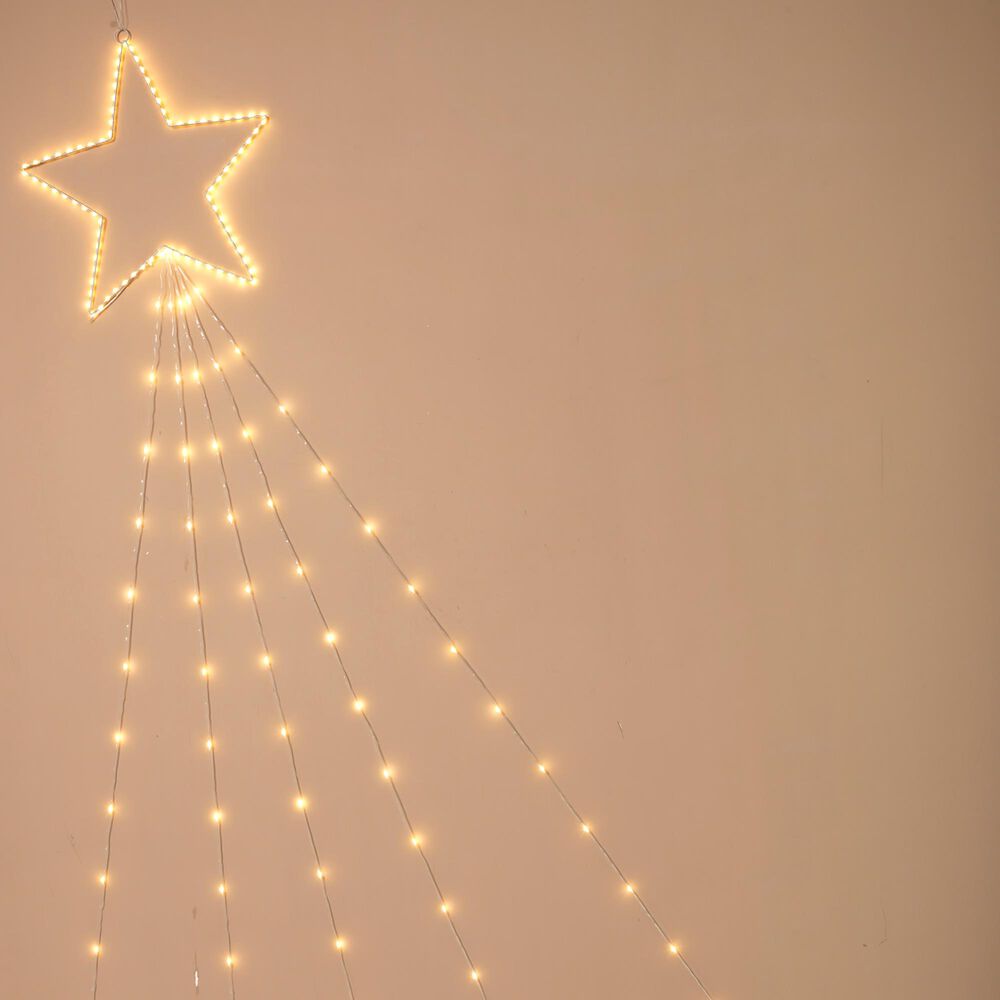 The Gerson Company 15" Shooting Star with Five Lighted Tails in White, , large