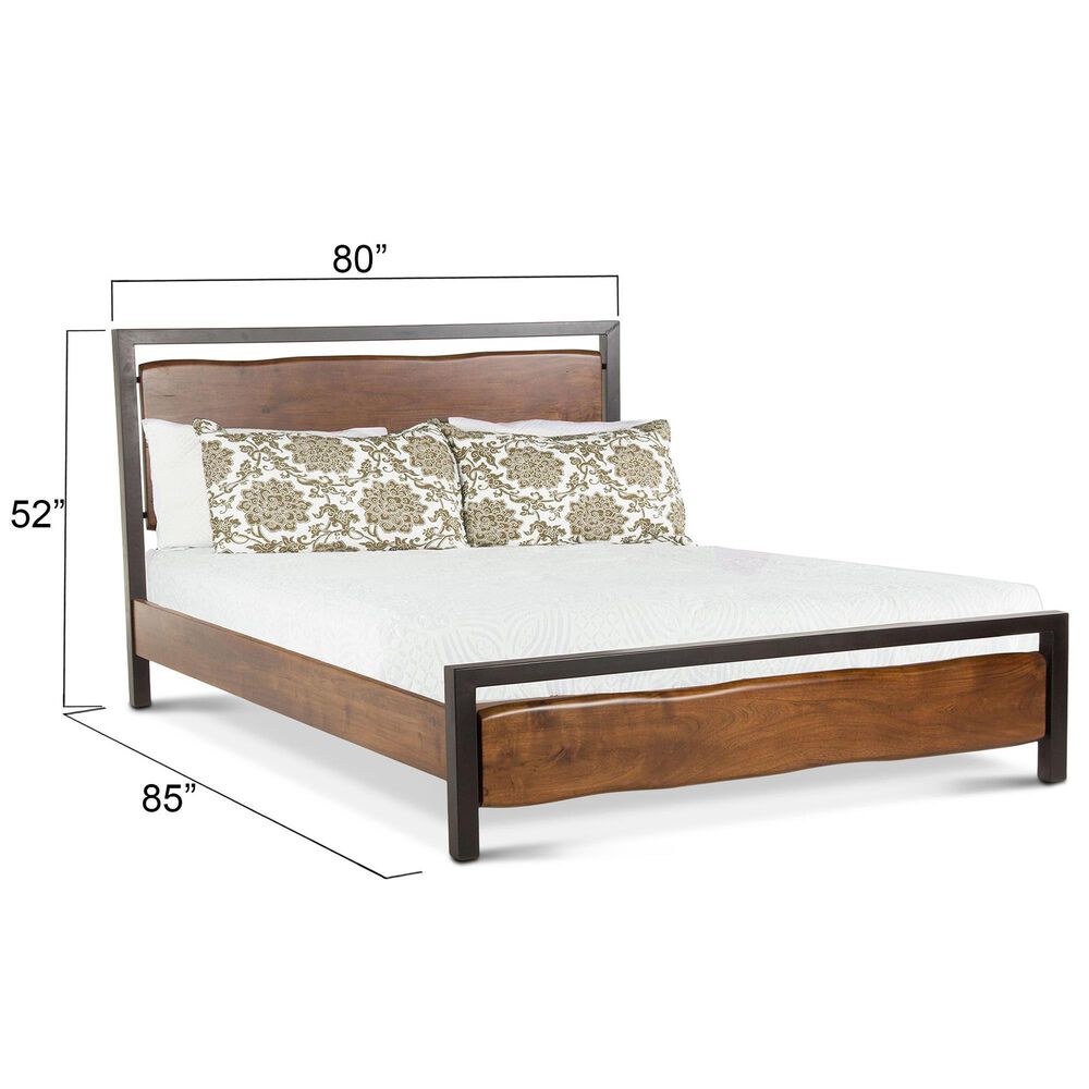 Home Trends &amp; Design Aspen Platform King Bed in Walnut Brown and Antique Zinc, , large