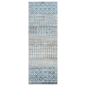 Surya Carpet, Inc. Lavadora LVR-2335 2"7" x 7"3" Ink Blue, Black, Gray and Light Beige Runner, , large