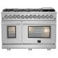 Forno Massimo 48" Freestanding Dual Fuel Range in Stainless Steel, , large