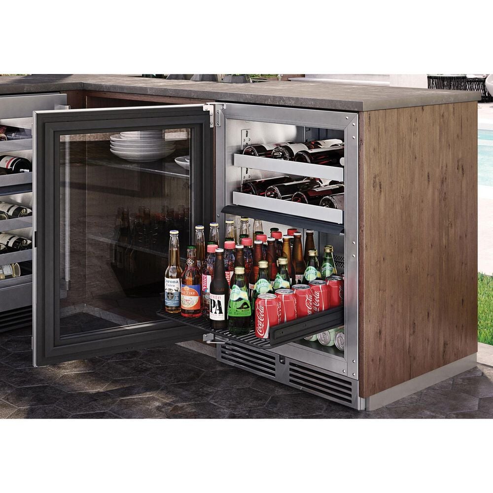 Perlick Marine Signature Series 5 Cu. Ft. Dual Zone Wine Reserve with Glass Door and Left Hinge in Panel Ready, , large