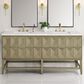 James Martin Vanities Emmeline 72" Double Bathroom Vanity in Pebble Oak with 3 cm Ethereal Noctis Quartz Top and Rectangular Sinks, , large