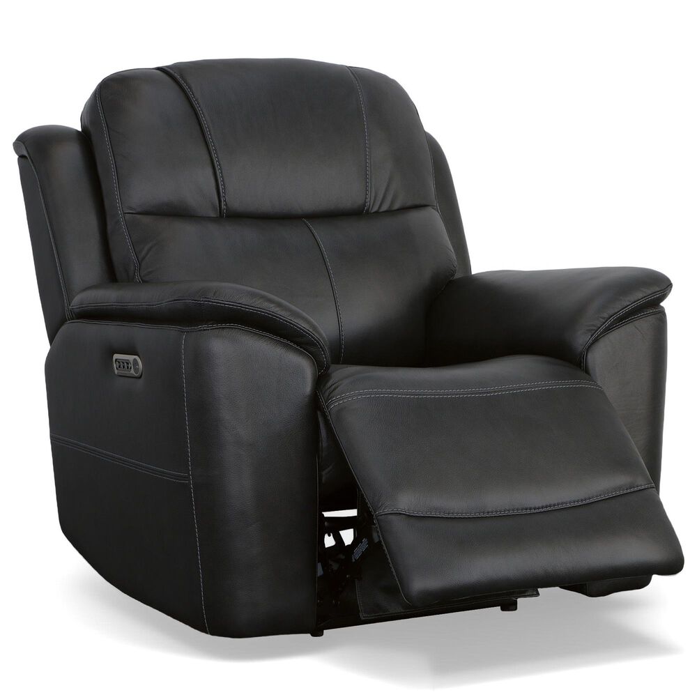 Flexsteel Crew 3-Piece Power Reclining Living Room Set in Raven Black, , large
