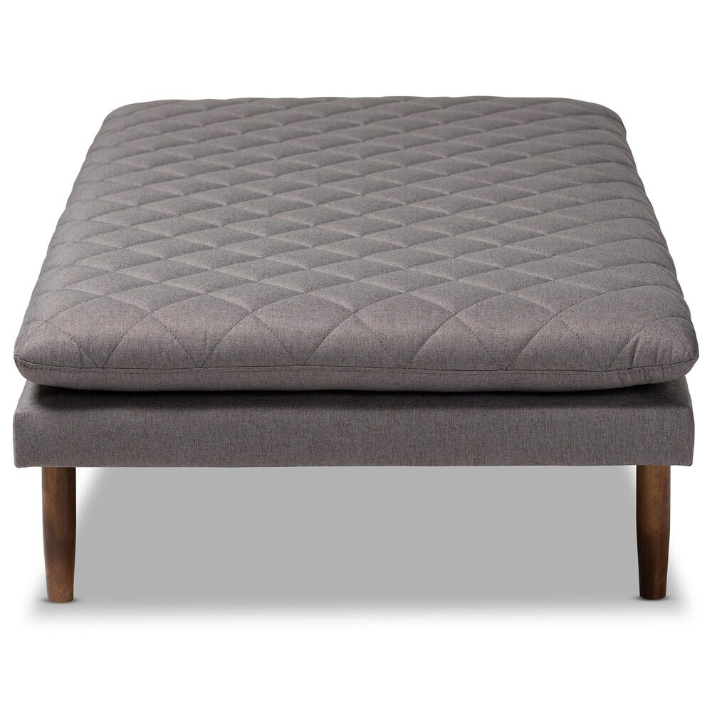 Baxton Studio Marit Twin Daybed with Grey Upholstered in Walnut, , large