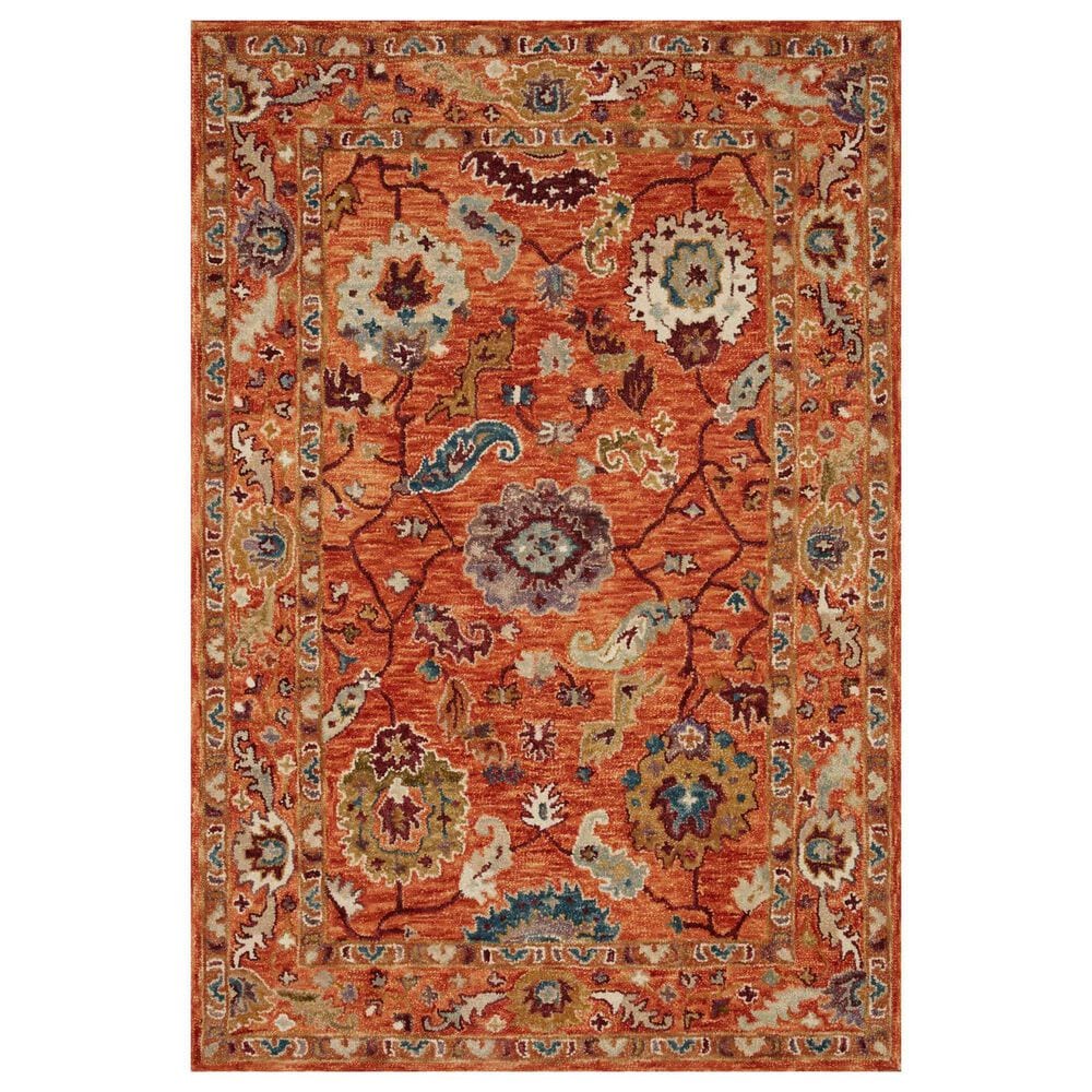 Loloi Padma 2" x 5" Orange and Multicolor Runner, , large