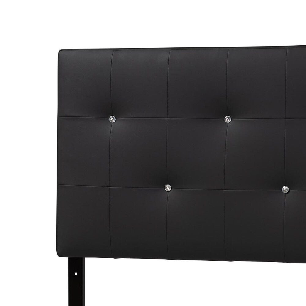 Baxton Studio Kirchem Twin Upholstered Headboard in Black, , large