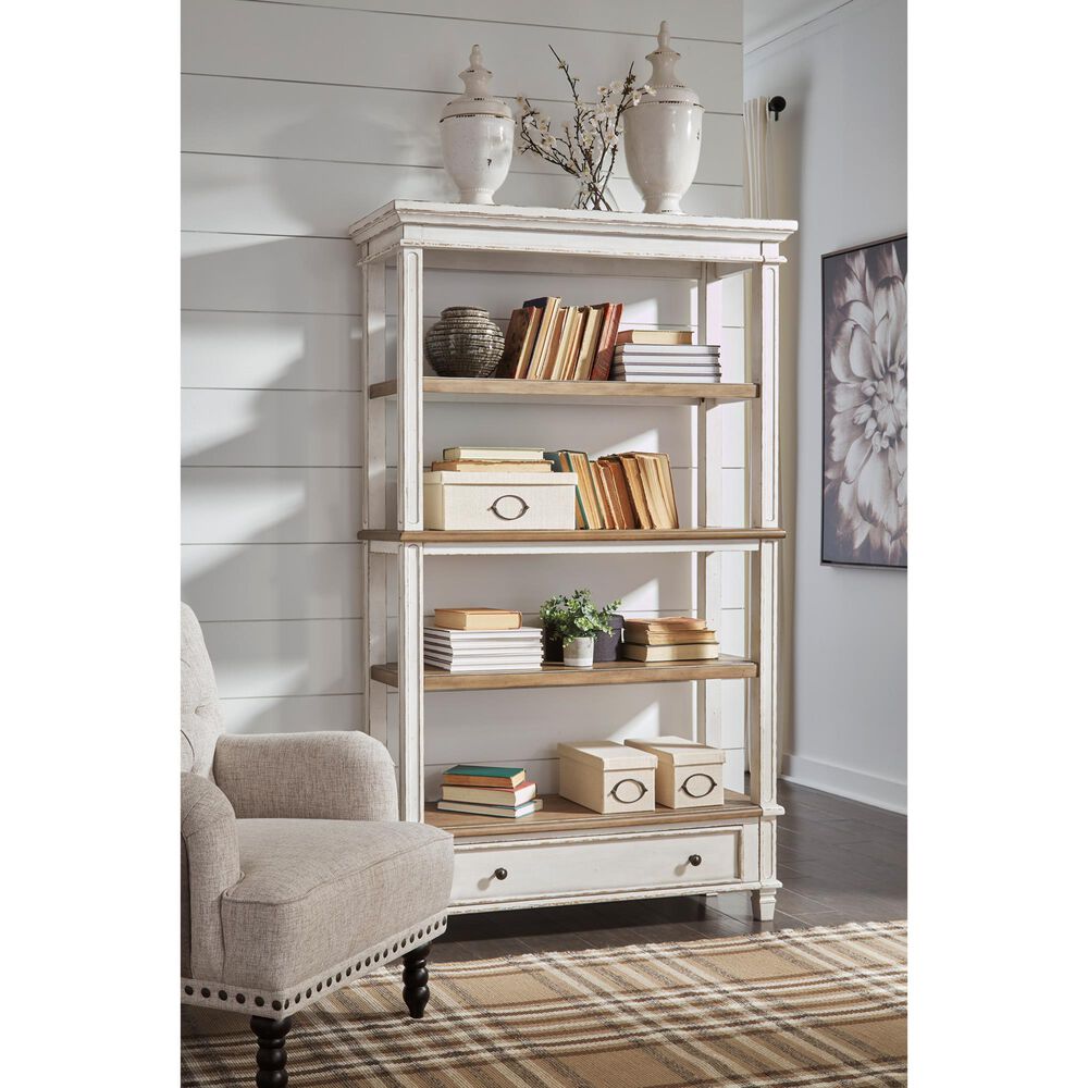 Ashley Realyn Bookcase in Brown and White, , large