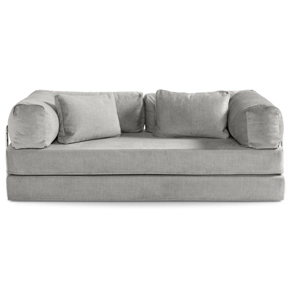 Jaxx Unsofa Stationary Loveseat in Mouse Grey Velvet, , large