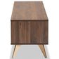 Baxton Studio Dena 63" TV Stand in Walnut Brown and Gold, , large