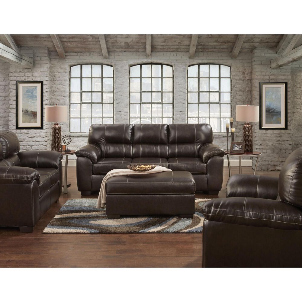 Arapahoe Home Austin Chair and a Half with Ottoman in Chocolate, , large