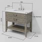 Lexora Home Norwalk 36" Single Bathroom Vanity in Grey Oak with White Cultured Marble Top and Rectangular Sink, , large