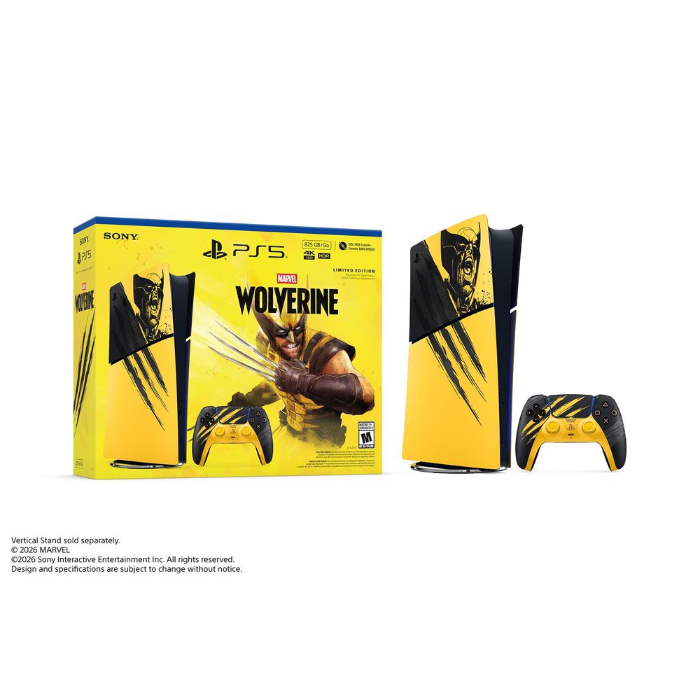 Sony PlayStation5 Digital Edition  Marvel's Wolverine Battle Yellow Limited Edition Bundle, , large