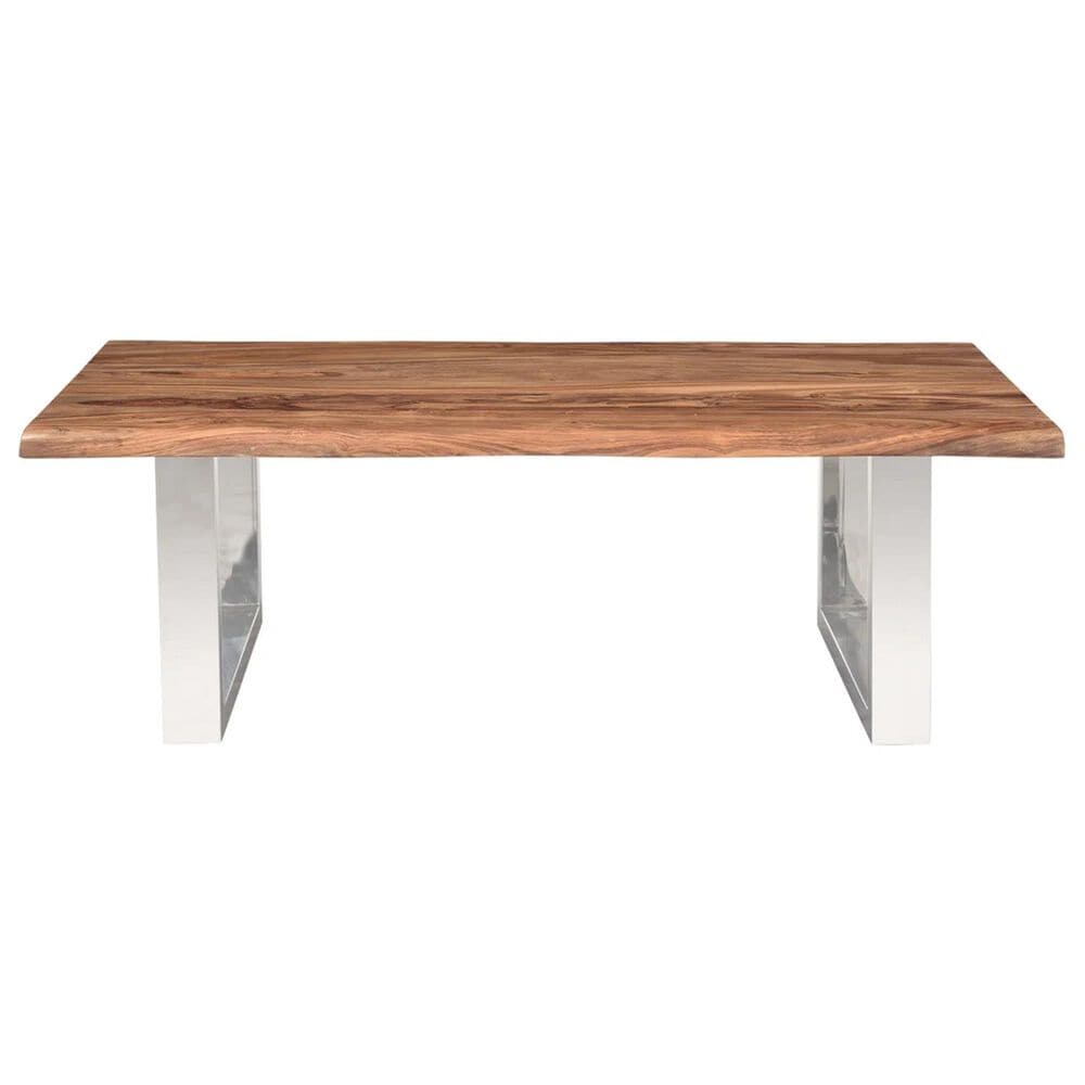 Linden Boulevard Brownstone Cocktail Table in Chrome and Brown, , large