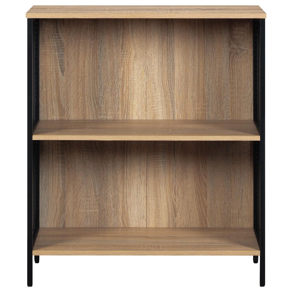 OSP Home Ace 2-Piece Desk with Hutch and Bookcase in River Oak and Black, , large