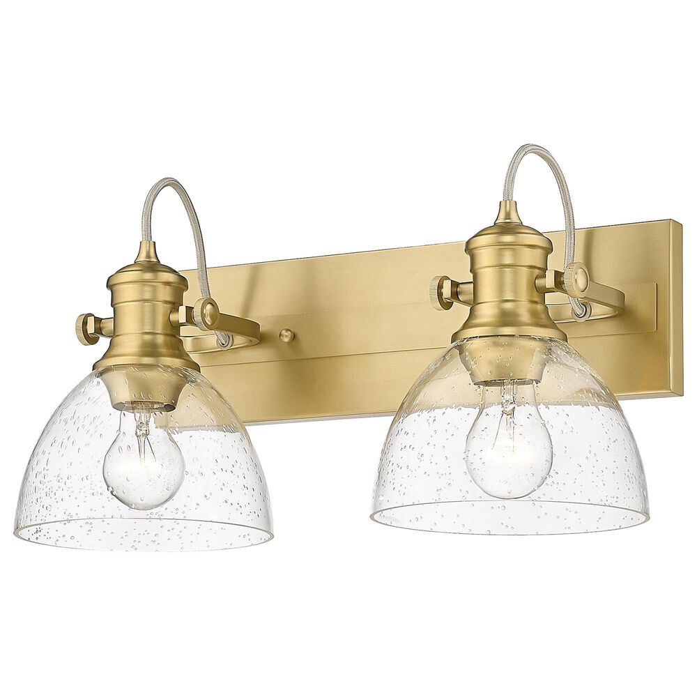 Golden Lighting Hines 2-Light Bath Vanity Lights with Seeded Glass in Brushed Champagne Bronze, , large