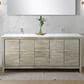 Lexora Home Lafarre 72" Double Bathroom Vanity in Rustic Acacia with 2 cm White Quartz Top and Rectangular Sinks, , large