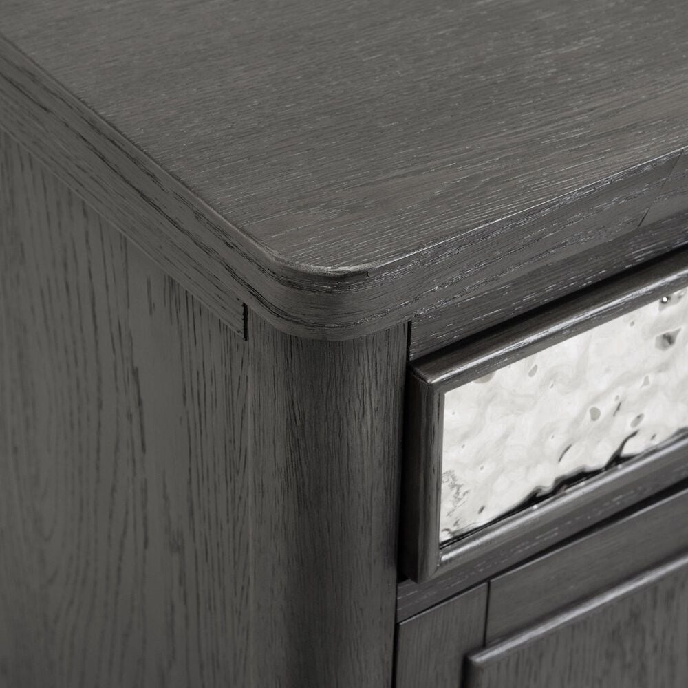 Furniture of America Piez Chair Side Table in Ash Gray and Stainless Steel, , large