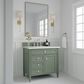 James Martin Vanities Brittany 36" Single Bathroom Vanity in Smokey Celadon with 3 cm White Zeus Quartz Top and Rectangular Sink, , large