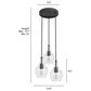 Hunter Maple Park 14" 3-Light Cluster in Noble Bronze, , large