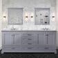 Lexora Home Dukes 80" Double Bathroom Vanity in Dark grey with 2 cm White Carrara Marble Top and Rectangular Sinks, , large