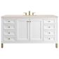 James Martin Vanities Chicago 60" Single Bathroom Vanity in Glossy White with 3 cm Eternal Marfil Quartz Top and Rectangular Sink, , large