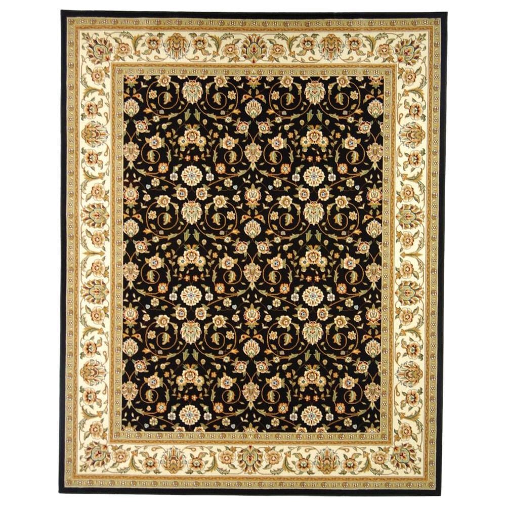 Safavieh Lyndhurst LNH316 9" x 12" Black and Ivory Area Rug, , large