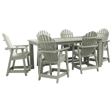 Highwood USA Hamilton 7-Piece 84" Rectangular Patio Counter Height Dining Set in Eucalyptus, , large