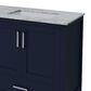 Lexora Home Jacques 72" Double Bathroom Vanity in Navy Blue with 2 cm White Carrara Marble Top and Rectangular Sinks, , large