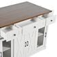 HOMLUX 58" Kitchen Island with Drop Leaf in White and Brown, , large