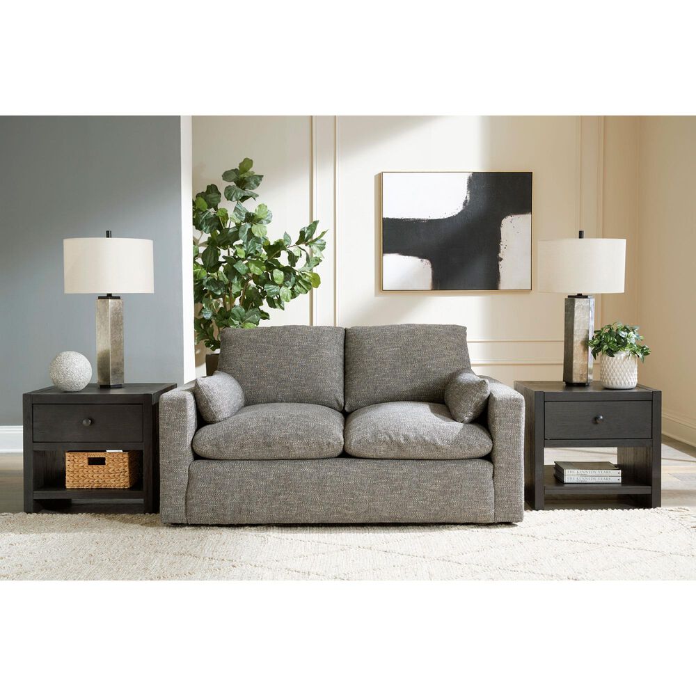 Ashley Dramatic Stationary Loveseat in Granite, , large