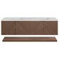 James Martin Vanities Marcello 72" Double Bathroom Vanity in Chestnut with 3 cm Eternal Jasmine Pearl Quartz Top and Rectangular Sinks, , large