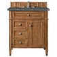 James Martin Vanities Brittany 30" Single Bathroom Vanity in Saddle Brown with 3 cm Parisien Bleu Quartz Top and Rectangular Sink, , large
