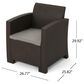 Noble House Selway 6-Piece Patio Square Firepit Chat Set in Brown, , large