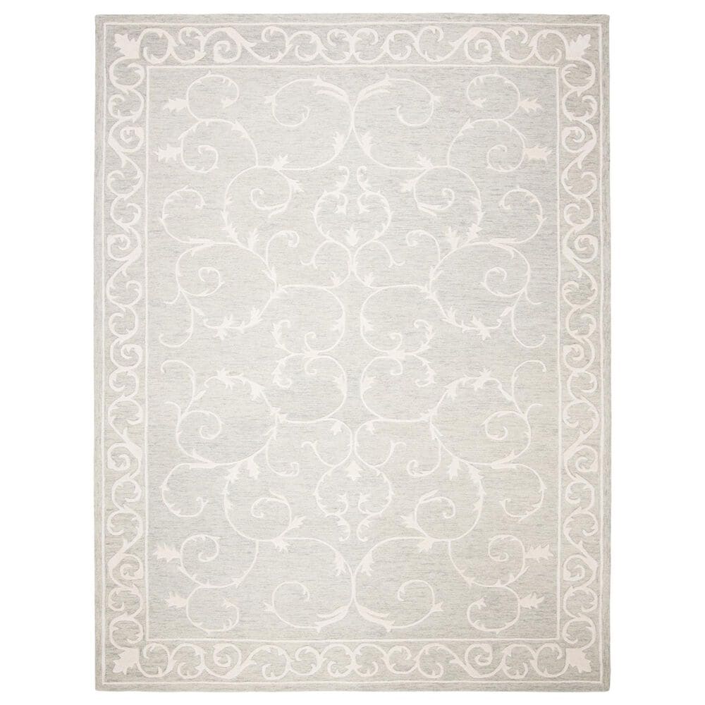 Safavieh Micro-Loop MLP507F 10" x 14" Light Grey and Ivory Area Rug, , large