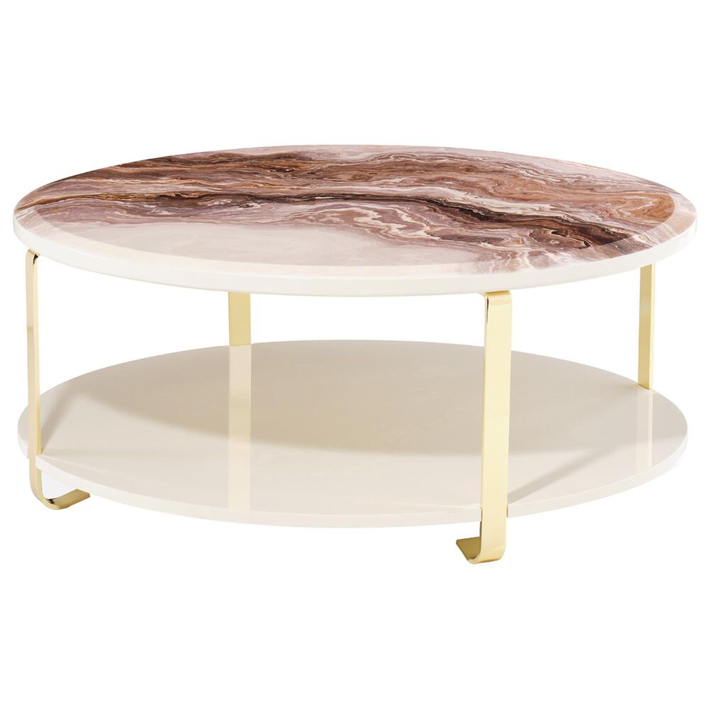 Vista Haus Ariana Cocktail Table in Gold and White, , large