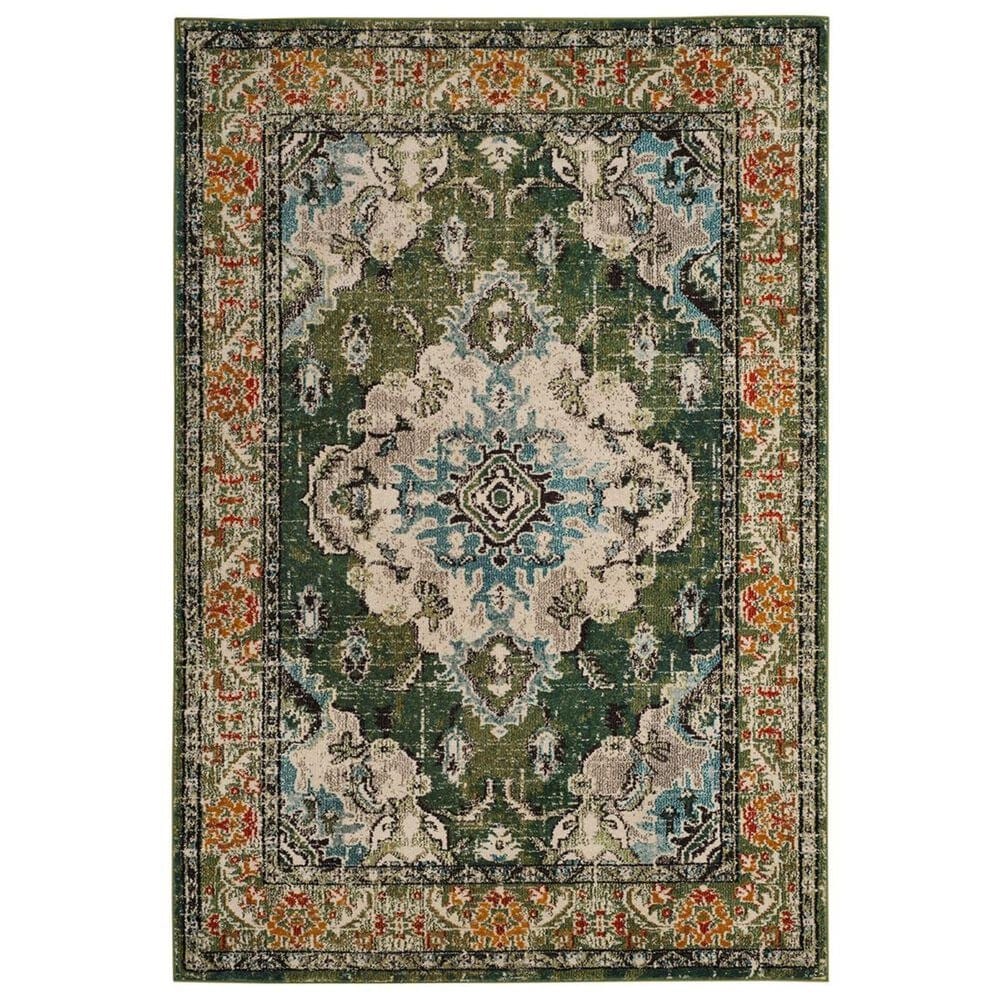 Safavieh Monaco MNC243F-5 5&#39;1&quot; x 7&#39;7&quot; Forest Green/Light Blue Area Rug, , large
