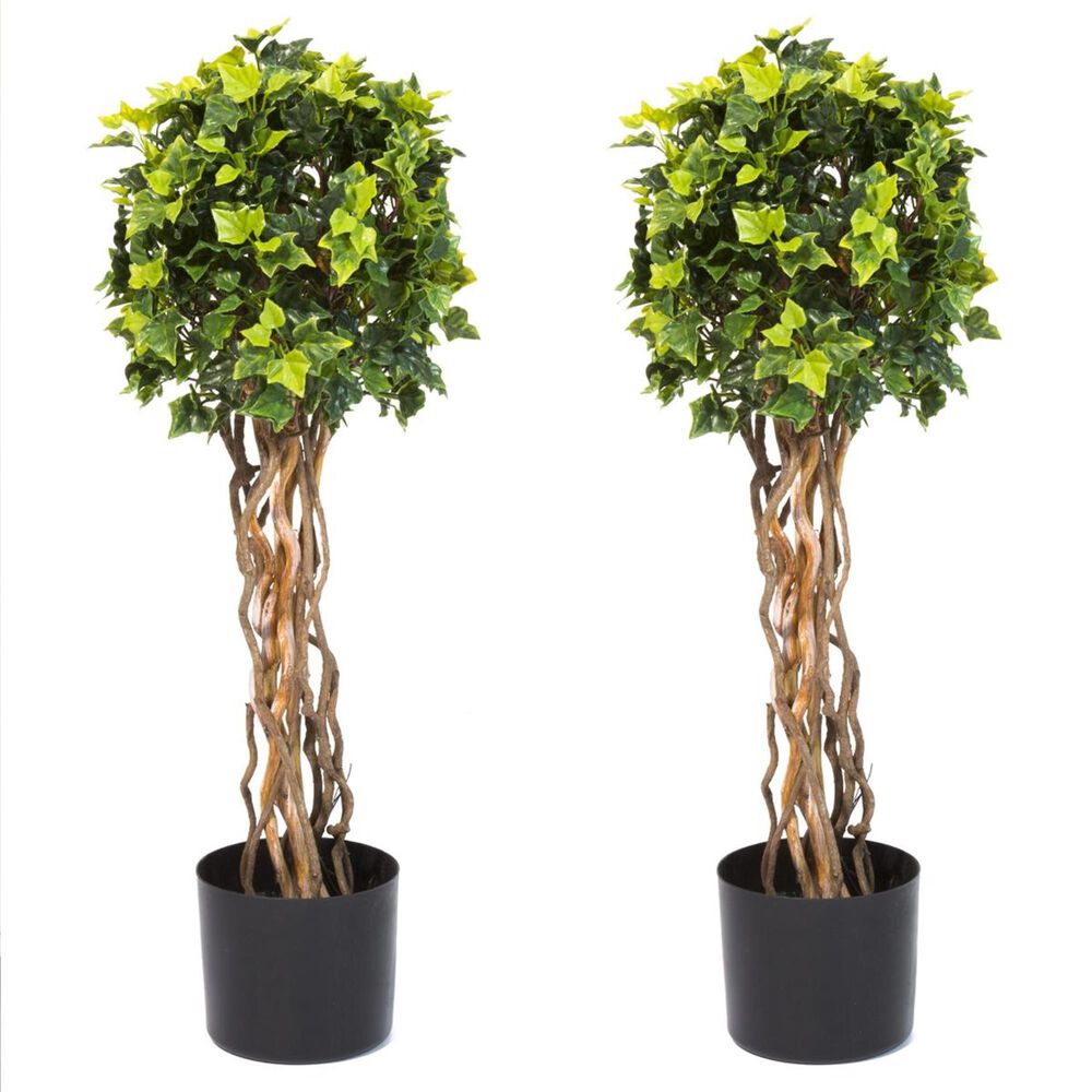 Timberlake Pure Garden 30" English Ivy Single Ball Topiary Tree - Set of 2, , large