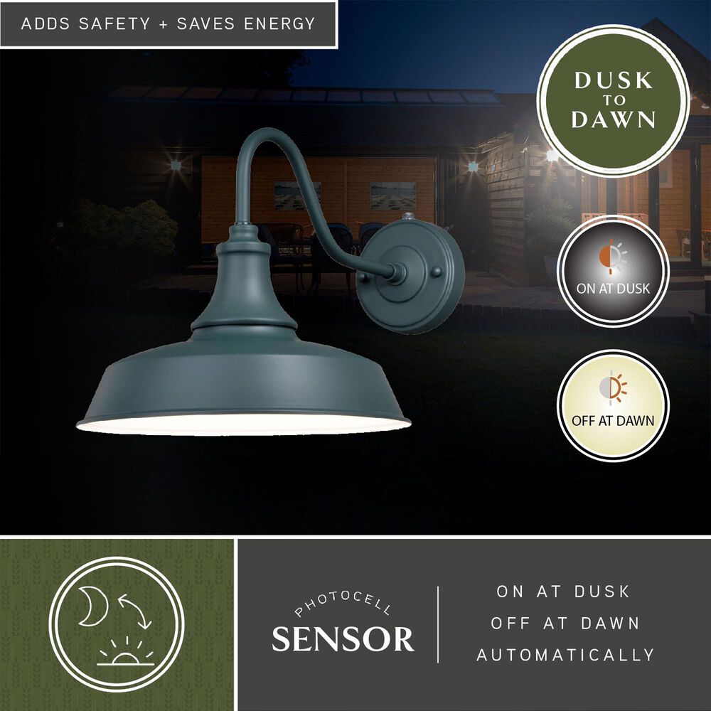 Vaxcel Dorado 12" 1-Light Outdoor Wall Sconce in Hunter Green, , large