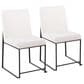 Lumisource Fuji Side Chair with White Cushion in Black (Set of 2), , large