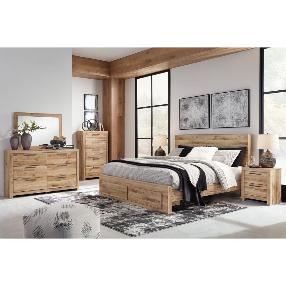Ashley Hyanna Queen Panel Storage Bed in Tan Brown, , large