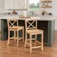 Linon Home Decor Torino X-Back Counter Stool in Natural Unfinished, , large
