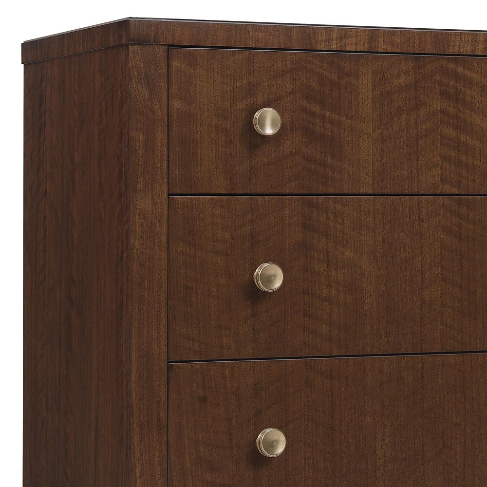 Hooker Furniture Archives 6-Drawer Dresser with Mirror in Classic Walnut and Satin Brass, , large